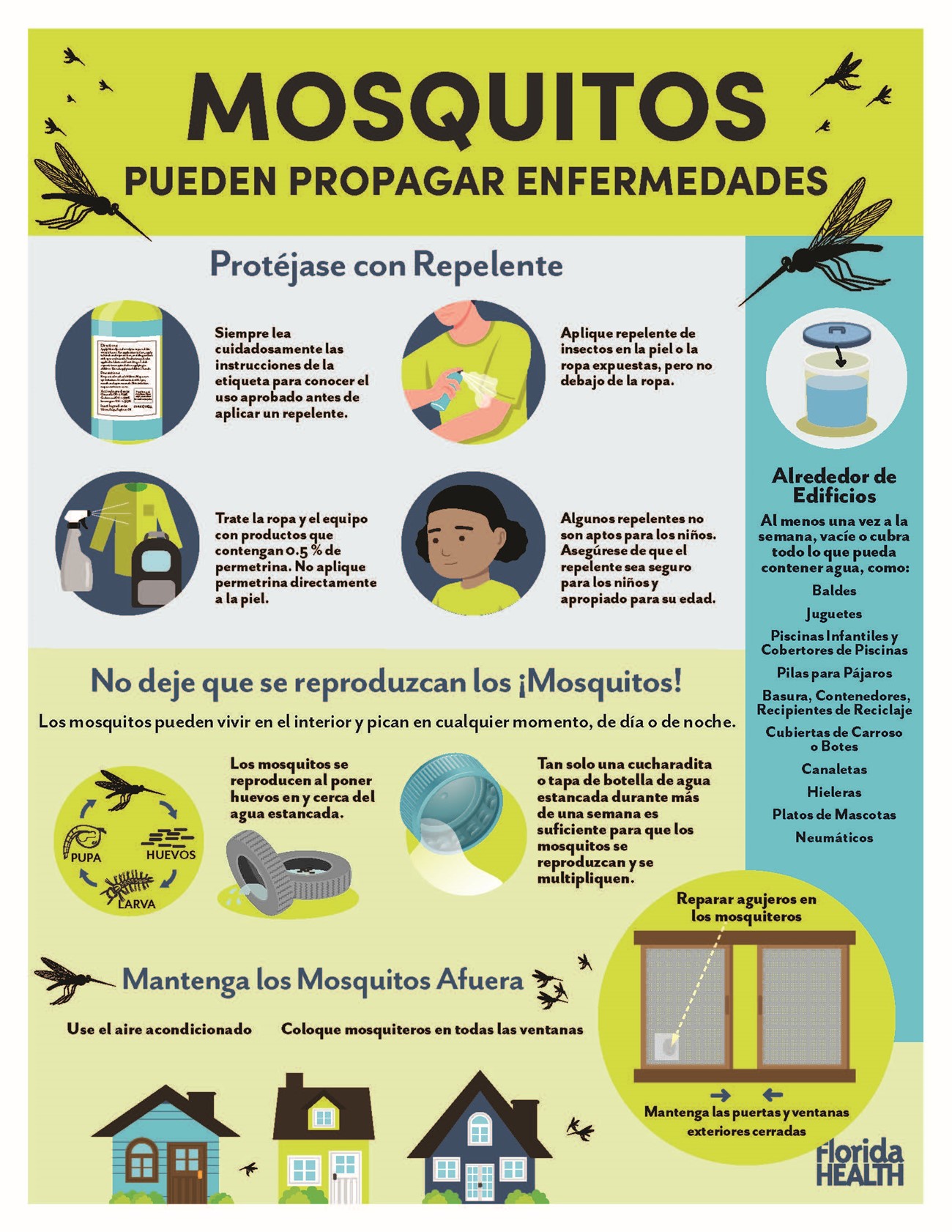 Mosquitoes can spread illness flyer - Spanish